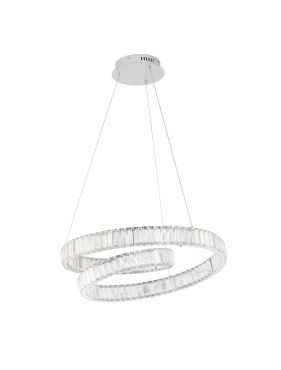 Nova Luce Conceto - suspension - Ø 60 x 120 cm - 50W LED dimmable inclus - chrome