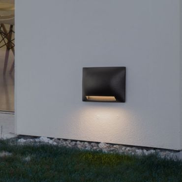 Nova Luce Sub - applique murale extérieure - 13,5 x 8,5 x 3,5 cm - 5W LED inclus - IP65 - noir sablé