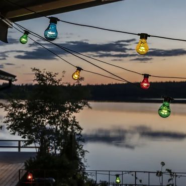 Konstsmide - set de lumières décoratives pour fêtes - 4,5m de long avec 10m de cordon - 10 ampoules LED inclus - 4W - IP44 - multicolore