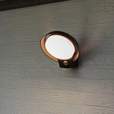 Lutec Polo - Applique d'extérieur avec capteur infrarouge - 16,2 x 18 x 16,4 cm - 16,1W LED inclus - IP54 - anthracite