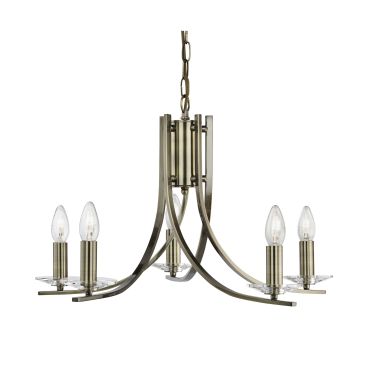 Searchlight Ascona - lustre - Ø 62 x 90 cm - laiton antique