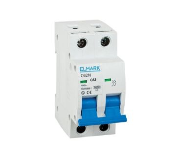 Disjoncteur Elmark - 2 pôles - 16A - 6kA - caractéristique B