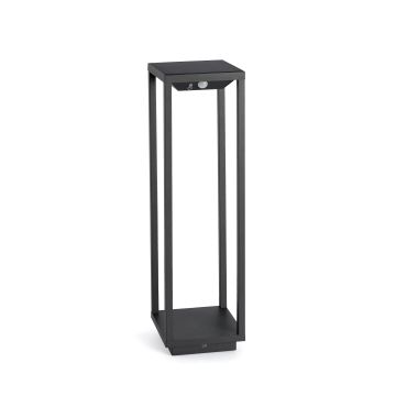 Faro Saura - poteau de jardin solaire avec détecteur de mouvement - 14 x 11,5 x 50 cm - 2W LED inclus - IP54 - gris foncé
