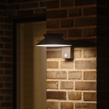 Nordlux Justina - applique solaire extérieure avec détecteur de mouvement - 28,5 x 23 x 14,5 cm - 5W LED inclus - IP44 - anthracite