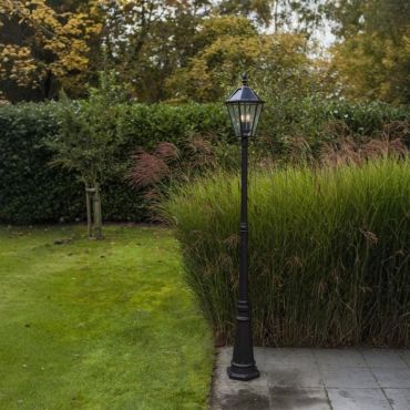 Lutec London - poteau de jardin solaire - 31 x 31 x 227 cm - 3 x 2W LED inclus - IP44 - noir