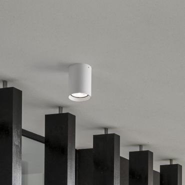 Nova Luce Dara - plafonnier extérieur - Ø 8 x 11 cm - 9W LED inclus - IP54 - blanc sablé
