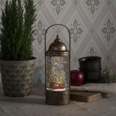 Konstsmide - lanterne de table décorative à piles - 9 x 10 x 29 cm - or mat
