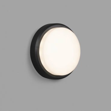 Faro Tom - applique murale - Ø 22 x 6 cm - 11W LED inclus - IP65 - gris foncé