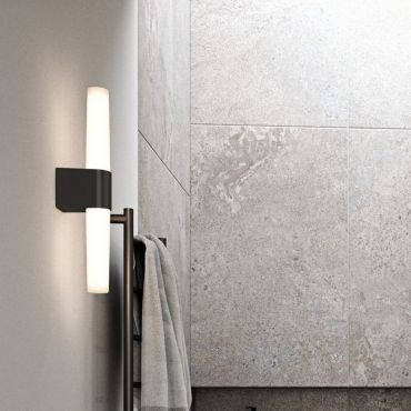 Nordlux Helva Double Basic - applique murale - 10,6 x 5,7 x 42,5 cm - 9W LED inclus - IP44 - noir