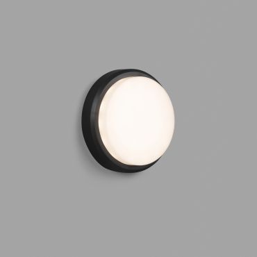 Faro Tom - applique murale - Ø 19 x 6 cm - 7W LED inclus - IP65 - gris foncé