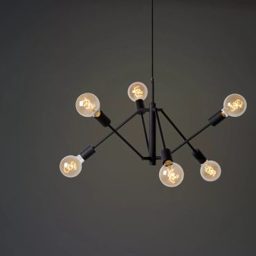 Lucide Lester - lampe suspendue - Ø 50 x 150 cm - noir