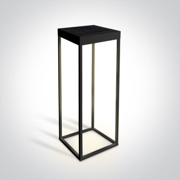 ONE Light Solar Path Lights - poteau de jardin solaire avec détecteur de nuit et USB - 18,5 x 18,5 x 50 cm - 2,2W dimmable LED inclus - IP65 - noir