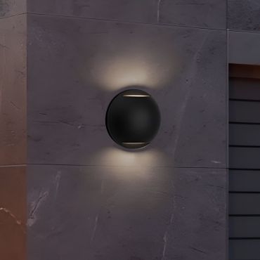 Nova Luce Passo - applique murale extérieure - Ø 12 x 4 cm - 4W LED inclus - IP65 - noir sablé