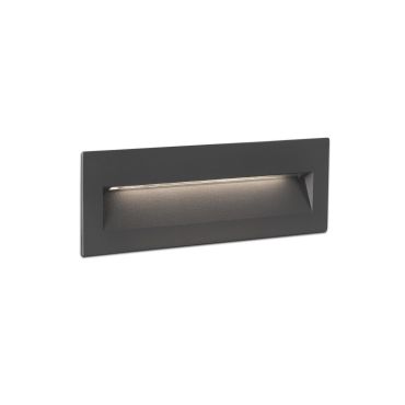 Faro Nat - applique encastrée - 22,5 x 7,3 x 7,5 cm - 8W LED inclus - IP65 - gris foncé