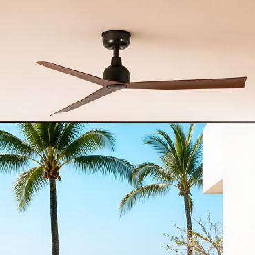 Faro Marine M - ventilateur de plafond pour extérieur - Ø 125 cm - IP44 - marron foncé et noyer foncé