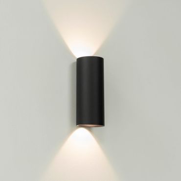 Artdelight Brody2 - applique murale - 7,2 x 7,2 x 18 cm - 2 x 4W LED dimmable inclus - IP54 - noir