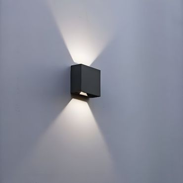 Lutec Gemini Beams - 11 x 11 x 5.4 cm - 10W inclus - IP54 - gris foncé - blanc