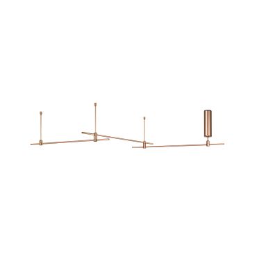Nova Luce Cron - structure tubulaire magnétique - 300 x 35 cm - convient pour maximum 100W LED - or satiné