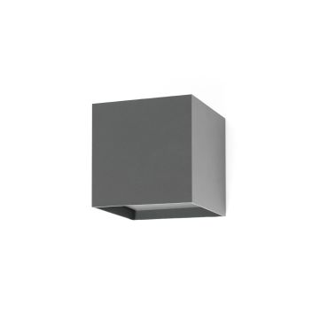 Faro Olan - applique murale - 14,5 x 14 x 10,5 cm - 6W LED inclus - IP65 - gris foncé