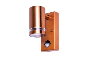 Integral LED Malaga – applique murale extérieure avec détecteur de mouvement – 6,8 x 11,6 x 14,9 cm – IP54 – cuivre