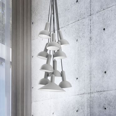 MODÈLE D’EXPOSITION - Nova Luce Ferrara - lampe suspendue - Ø 55 x 180 cm - gris clair