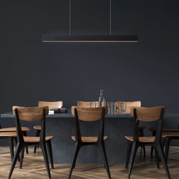 Lucide Raya LED - lampe suspendue - 119 x 4 x 138 cm - 36W LED inclus dimmable - 2700K - noir