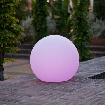 New Garden Buly 60 - lampe de table solaire rechargeable avec câble - Ø 60 x 34 x 55 cm - 1W RGB LED inclus - IP65 - blanc