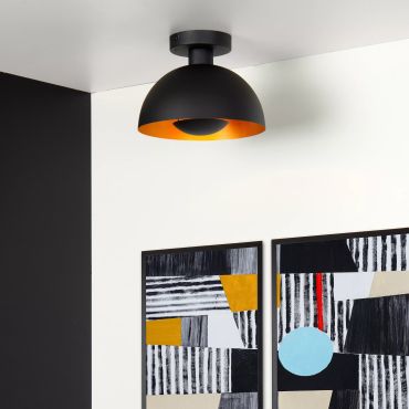 Lucide Siemon - plafonnier - Ø25 x 19 cm - noir