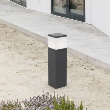 Nova Luce Ferron - lampe de jardin - 13 x 50 x 13 cm - IP65 - gris foncé