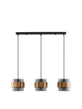 Nova Luce Sianna - lampe suspendue - 82 x 18 x 140 cm - fumé et doré