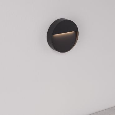 Nova Luce Brigi - applique murale extérieure - Ø 11 x 3,1 cm - 1W LED inclus - IP65 - gris foncé