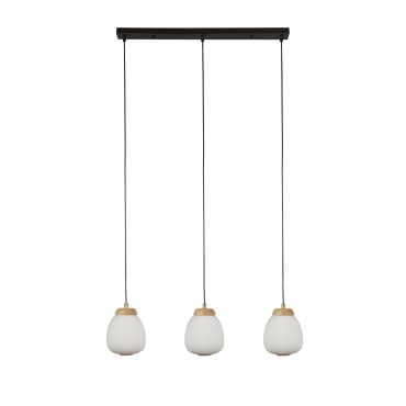 Searchlight Ella - lampe suspendue - 79 x 120 cm - noir, opale et brun