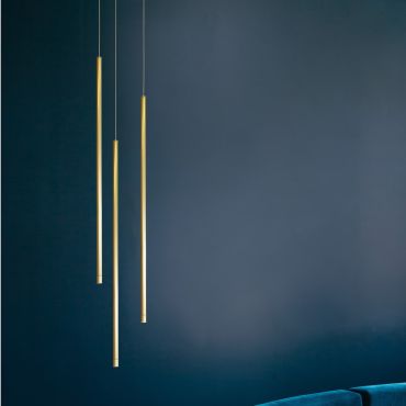 Nova Luce Elettra - lampe suspendue - Ø 1,5 x 200 cm - 5W LED inclus - laiton doré