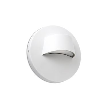 Faro Brow - applique murale - Ø 12 x 7 cm - 3W LED inclus - IP44 - blanc mat