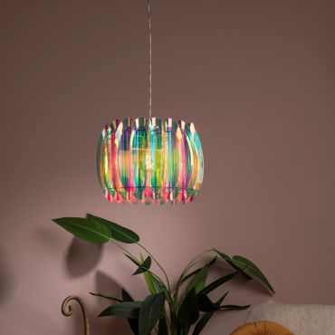 Lucide Glinstar - lampe suspendue - Ø 40 x 160 - multicolore
