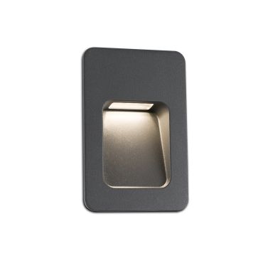 Faro Nase - applique encastrée - 9 x 5,7 x 13,5 cm - 3W LED inclus - IP44 - gris foncé