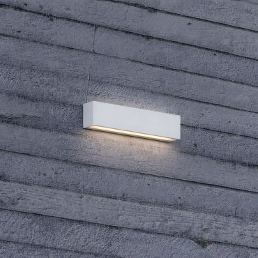 Nova Luce Allure - applique murale extérieure - 26 x 6,5 x 5,1 cm - 22W LED inclus - IP65 - blanc sablé