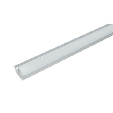 Elmark Elm718/2 - profilé aluminium pour bande LED avec couvercle en PVC mat - encastré - longueur 1 mètre