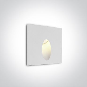 ONE Light Indoor/Outdoor Dark Light Wall Recessed - Applique d'extérieur - 7 x 7 x 4,5 cm - 3W LED inclus - IP54 - blanc