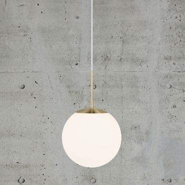 Nordlux Grant - lampe suspendue - Ø 25 x 240 cm - laiton et blanc opale