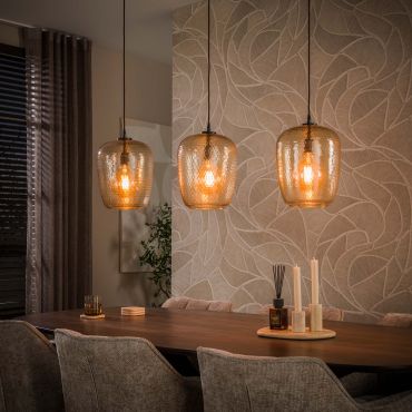 Vico Python - lampe suspendue - 110 x 8 x 150 cm - amber