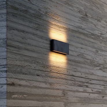 Nordlux Kinver 26 - applique murale extérieure - 26 x 9 x 3,3 cm - 10W LED inclus - IP54 - noir