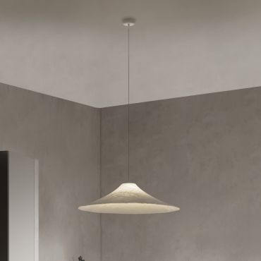 Nova Luce Oket - lampe suspendue - Ø 90 x 180 cm - blanc sablé