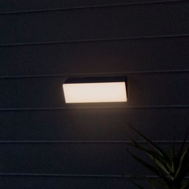 Nova Luce Keen - applique murale extérieure - 30 x 10 x 11,5 cm - 20W LED inclus - IP65 - anthracite foncé