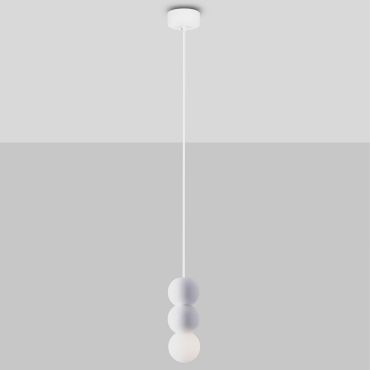 Nova Luce Zero - lampe suspendue - Ø 8 x 115 cm - blanc sablé