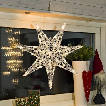 Konstsmide Lumières de Noël - poinsettia - 45 x 2,5 x 45 cm - transparent