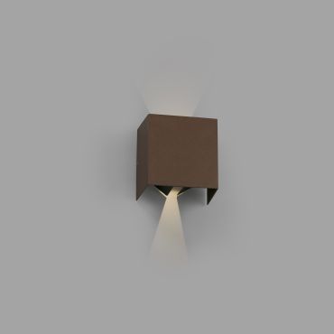 Faro Olan - applique murale - 14,5 x 14 x 10,5 cm - 6W LED inclus - IP65 - brun rouille