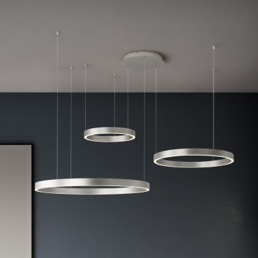 Nova Luce Elowen - lampe suspendue - 148 x 250 x 106 cm - 181W dimmable LED inclus - argent champagne brossé