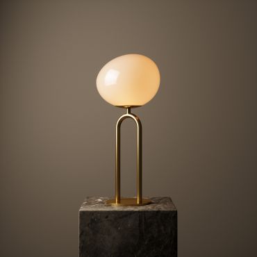 Design for the People Shapes - lampe à poser - Ø 22 x 47 cm - blanc et laiton