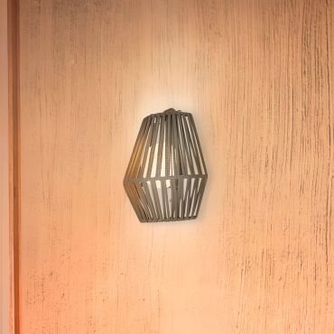 New Garden Conta - applique murale d'extérieur avec source lumineuse rechargeable - 9W LED inclus - 22,5 x 11,5 x 24 cm - IP54 - gris